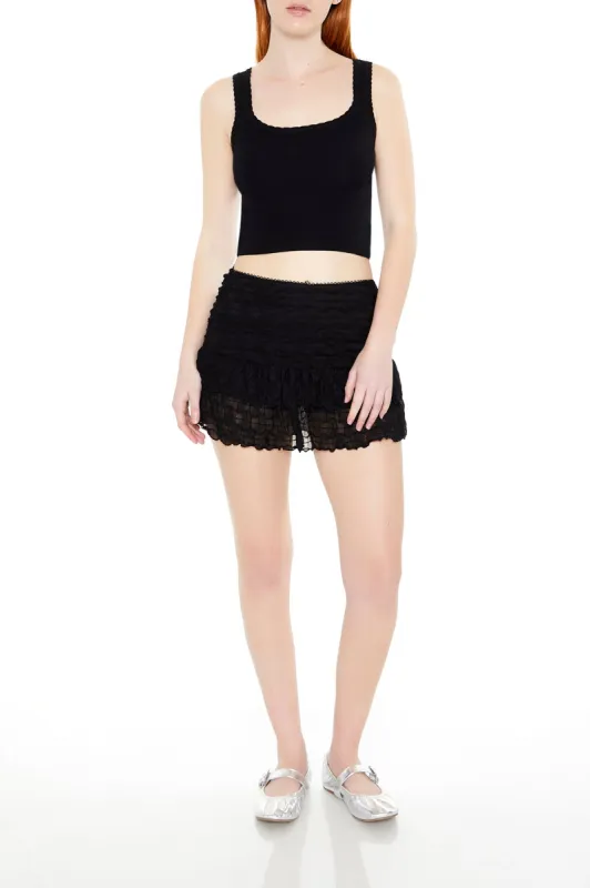Jupe-short en filet avec ourlet volanté sold by Urban Planet