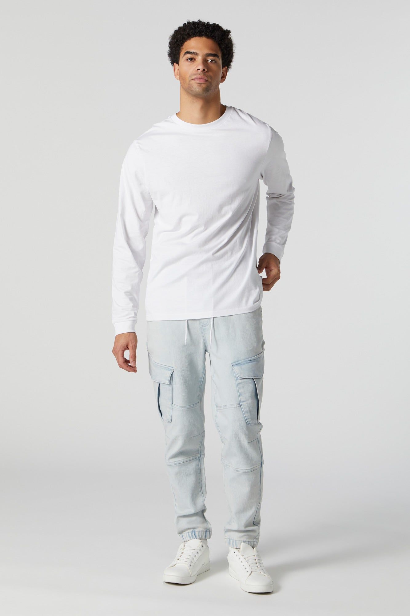 Light Wash Denim Cargo Jogger sold by Urban Planet product image thumbnail 3