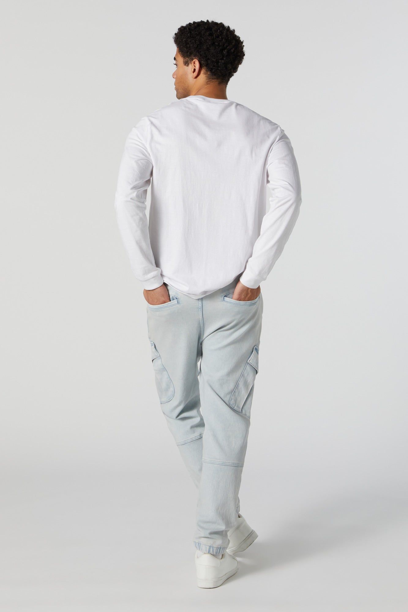 Light Wash Denim Cargo Jogger sold by Urban Planet product image thumbnail 2