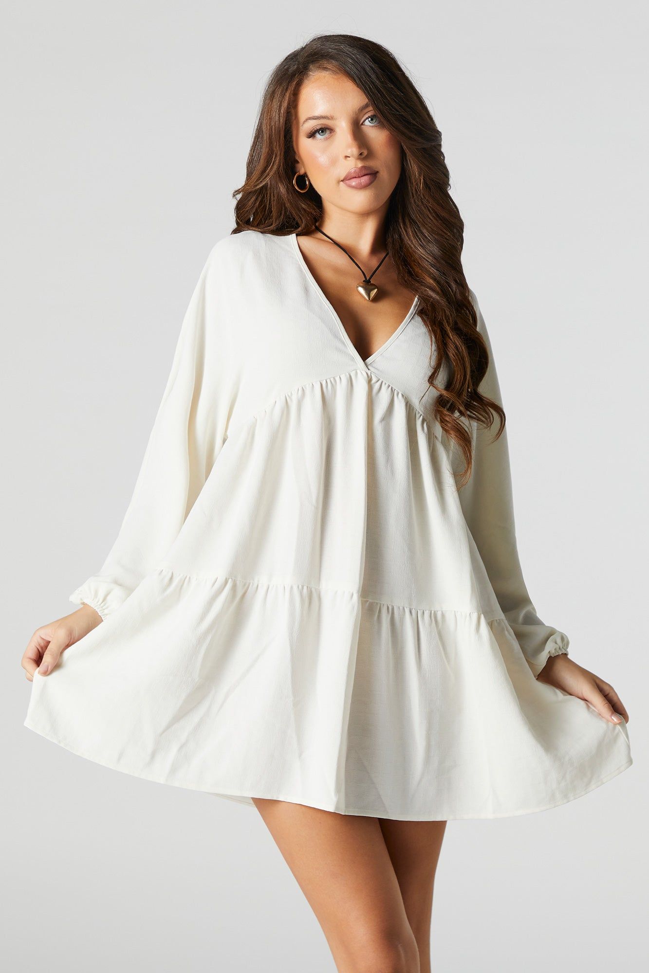 V-Neck Long Sleeve Mini Dress sold by Urban Planet product image thumbnail 4
