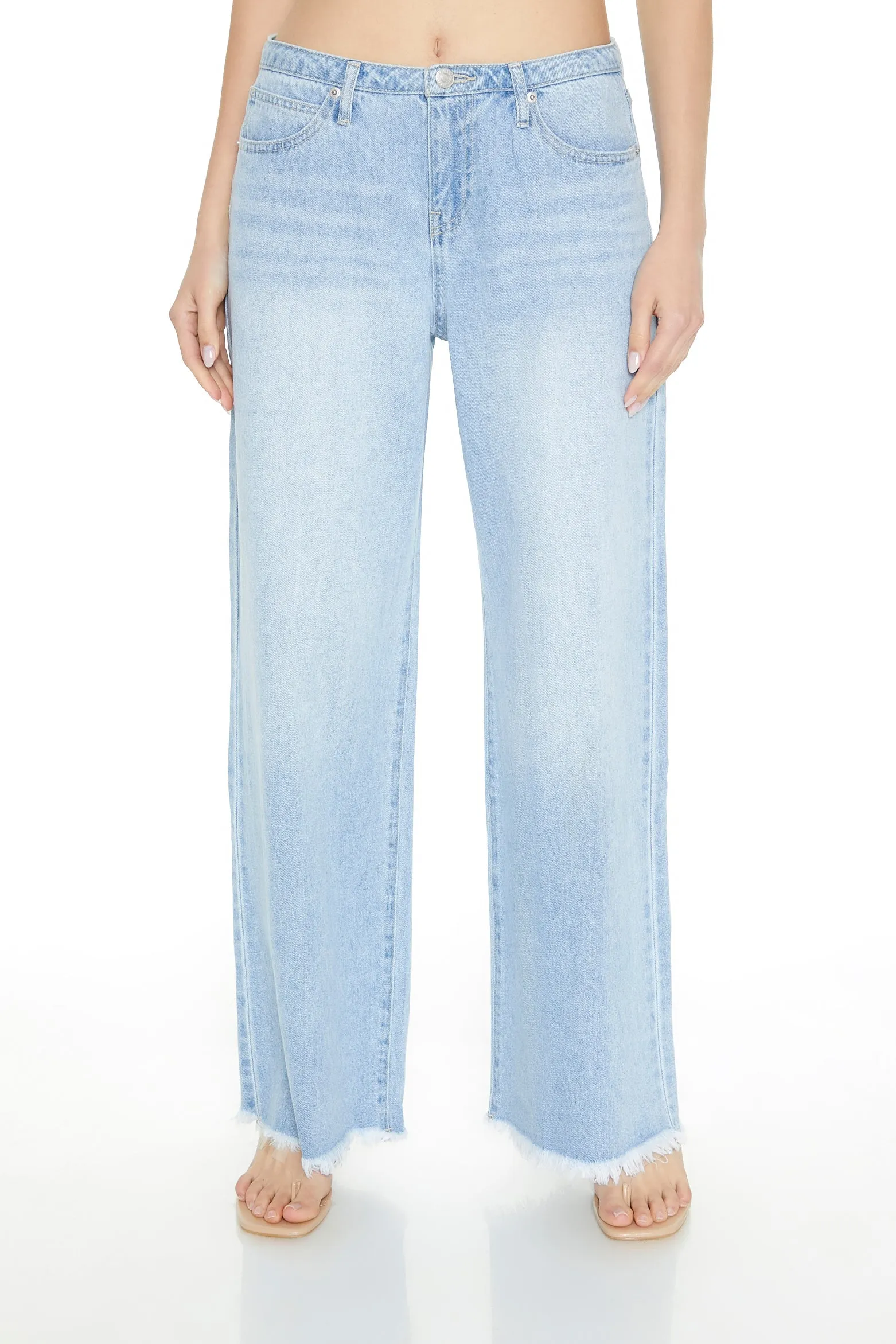 Frayed Trim Wide Leg Jean sold by Urban Planet product image thumbnail 3