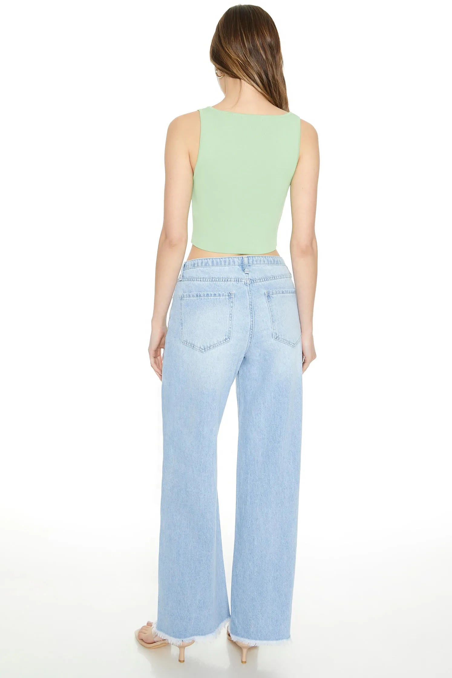 Frayed Trim Wide Leg Jean sold by Urban Planet product image thumbnail 2