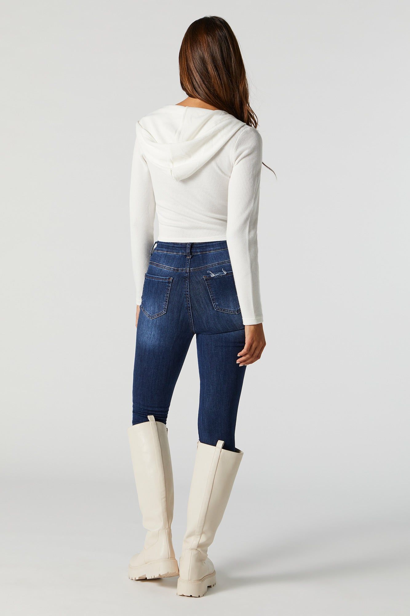 Dark Wash Distressed Stretch Skinny Jean sold by Urban Planet product image thumbnail 3