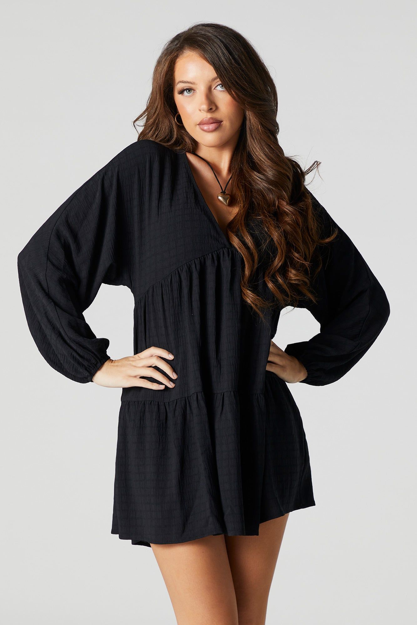 V-Neck Long Sleeve Mini Dress sold by Urban Planet