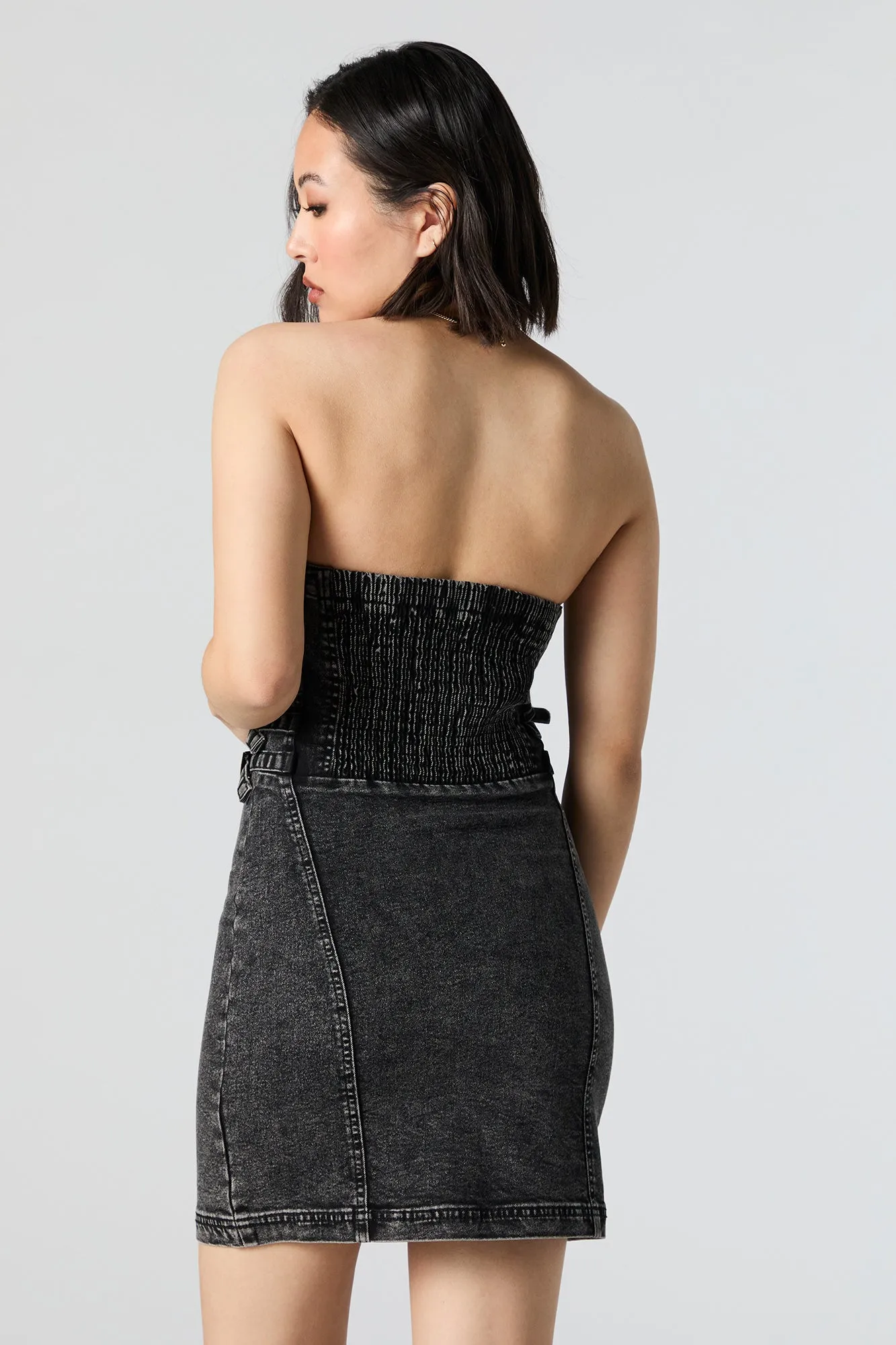 Minirobe tubulaire en denim avec fermeture à glissière sold by Urban Planet product image thumbnail 3