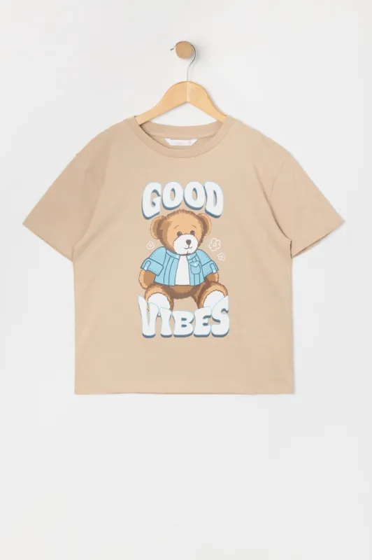 T-shirt à imprimé Good Vibes pour fille made by Urban Planet