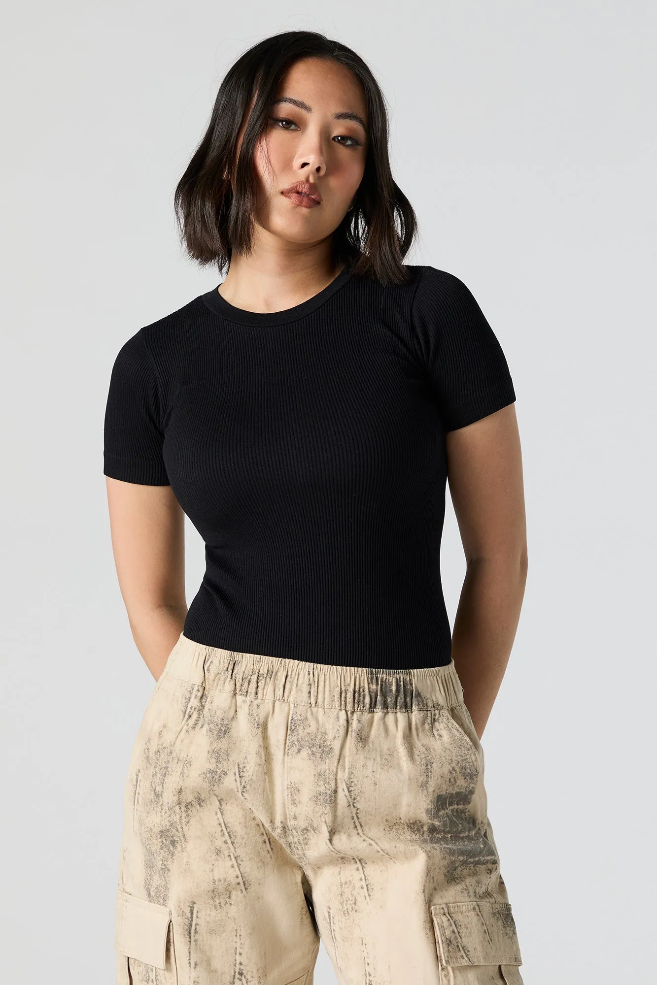 Maillot côtelé sans couture à manches courtes sold by Urban Planet product image thumbnail 5