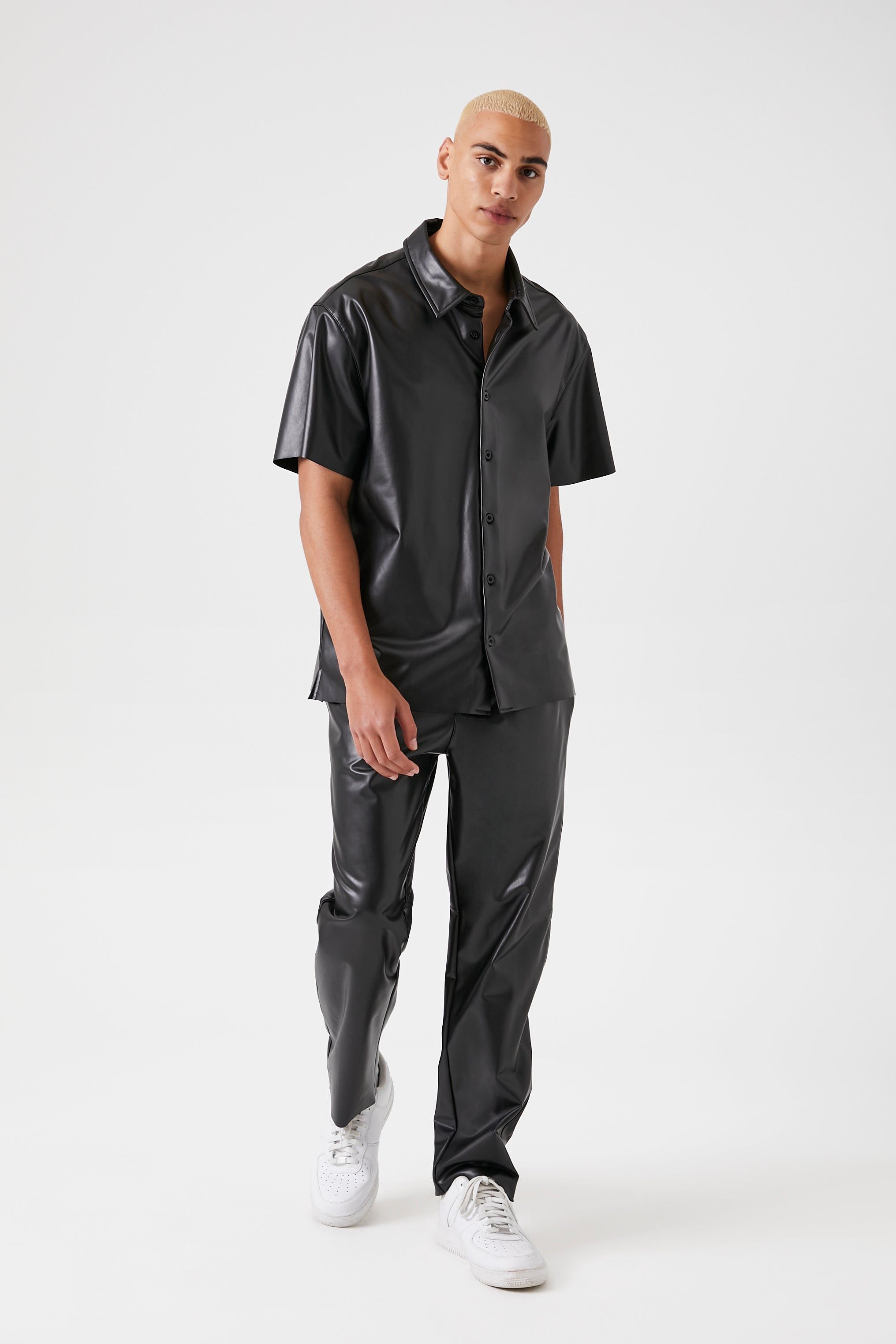 Faux Leather Button-Up Top sold by Urban Planet product image thumbnail 3