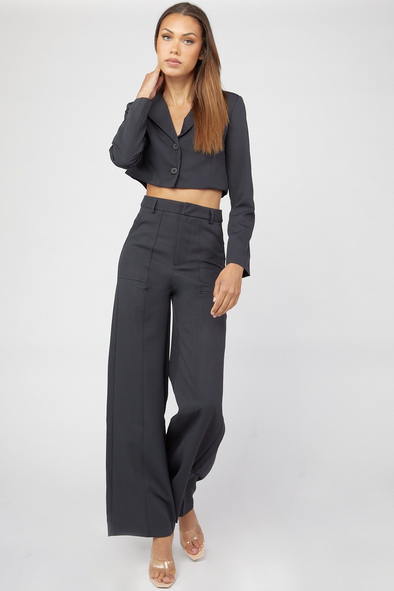 Pantalon habillé à jambe évasée et taille haute sold by Urban Planet product image thumbnail 5