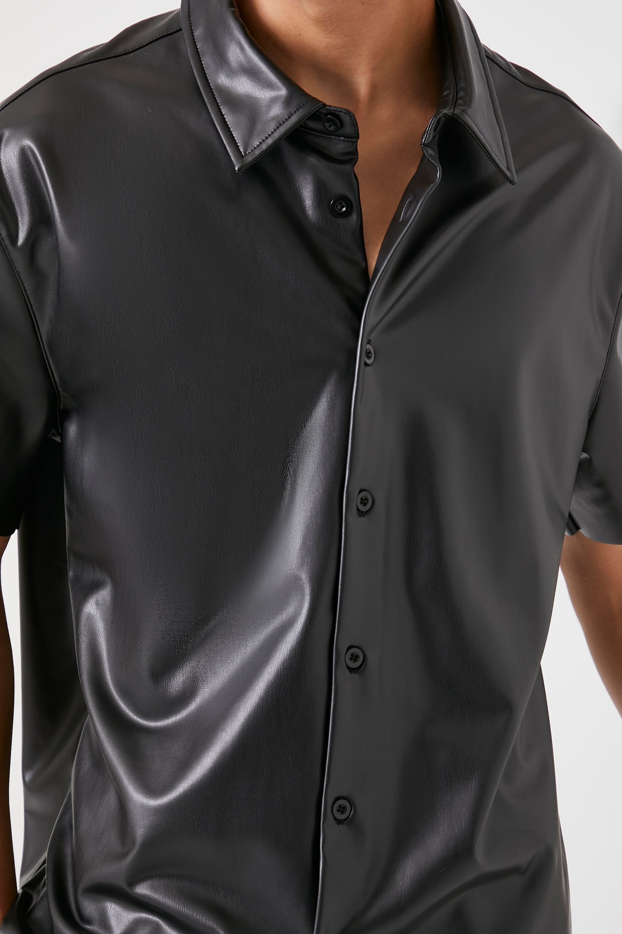Faux Leather Button-Up Top sold by Urban Planet product image thumbnail 4