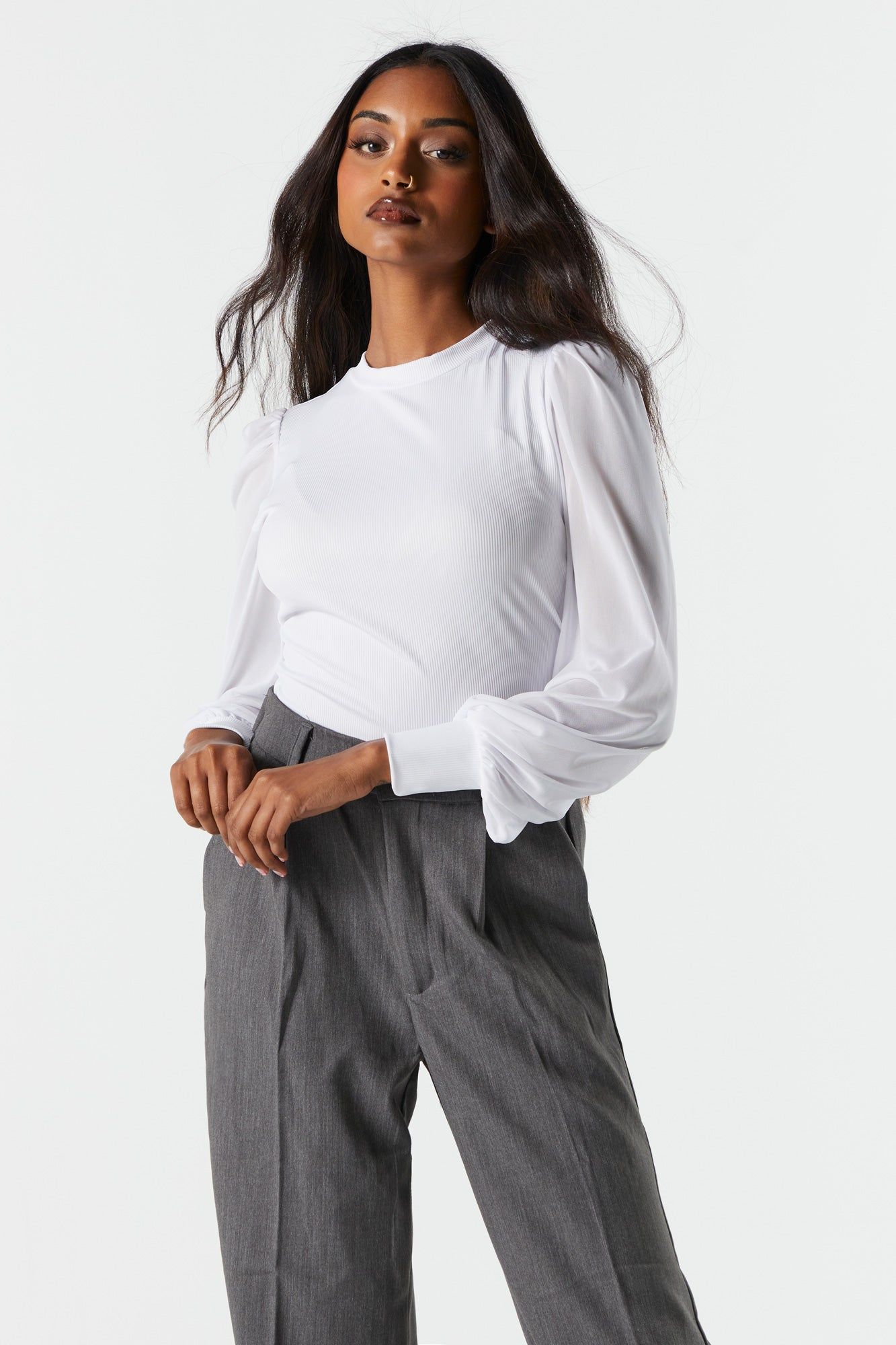 Mesh Sleeve Blouse sold by Urban Planet product image thumbnail 7