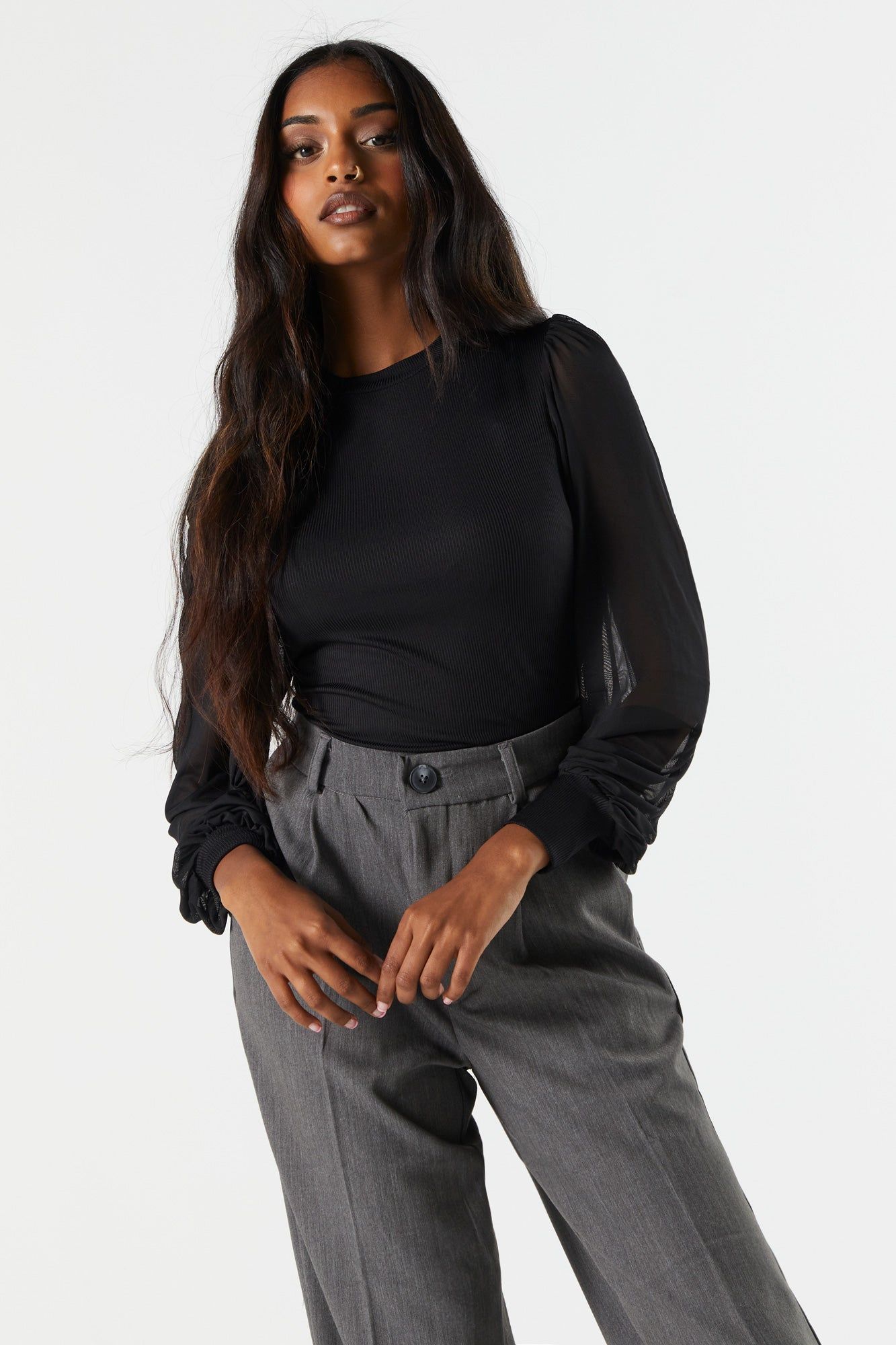 Mesh Sleeve Blouse sold by Urban Planet product image thumbnail 4