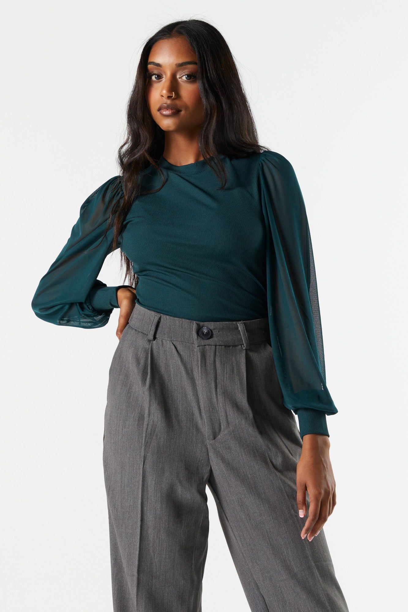 Mesh Sleeve Blouse sold by Urban Planet