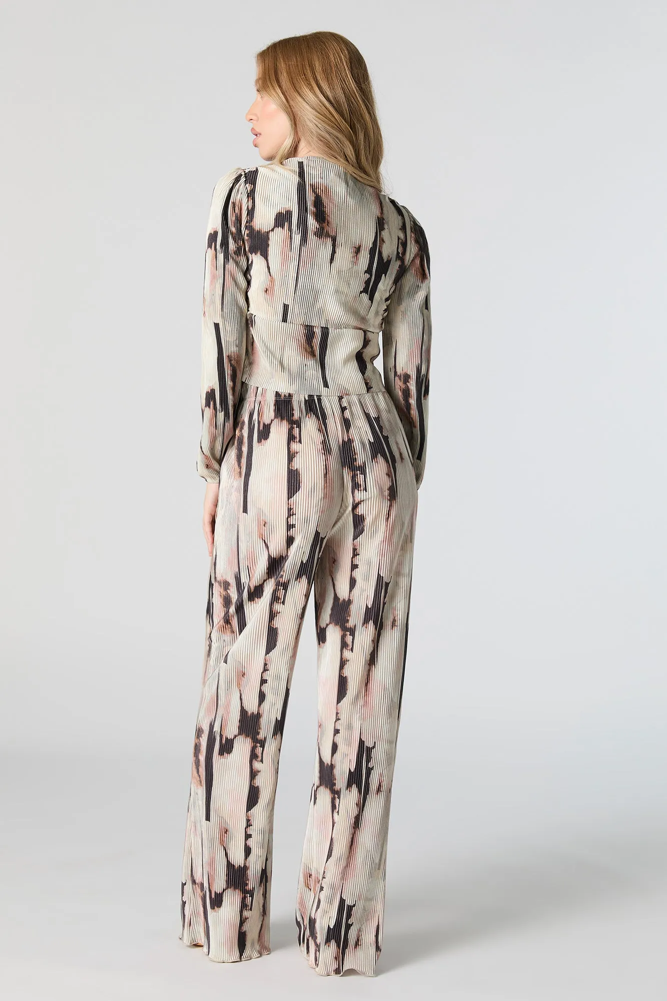 Pantalon à jambe large fluide texturé avec motif abstrait sold by Urban Planet product image thumbnail 3