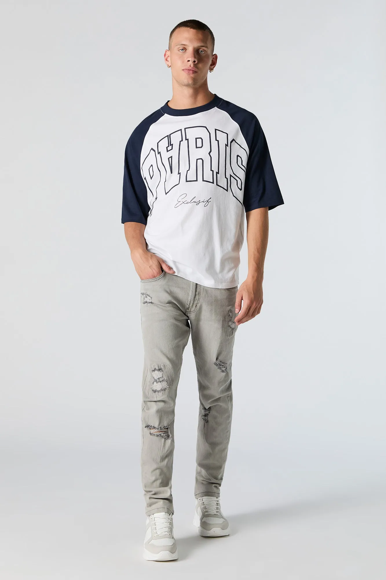 Paris Graphic Relaxed Raglan T-Shirt sold by Urban Planet product image thumbnail 3