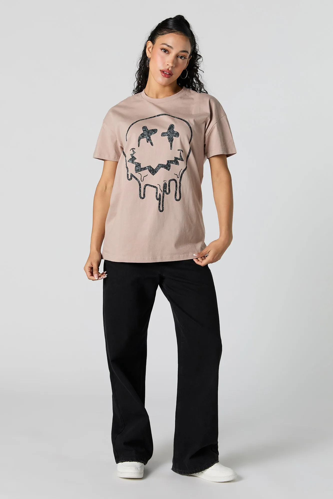 Dripping Smiley Graphic T-Shirt sold by Urban Planet product image thumbnail 2