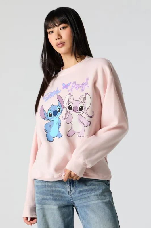 Stitch and Angel Graphic Sweatshirt sold by Urban Planet
