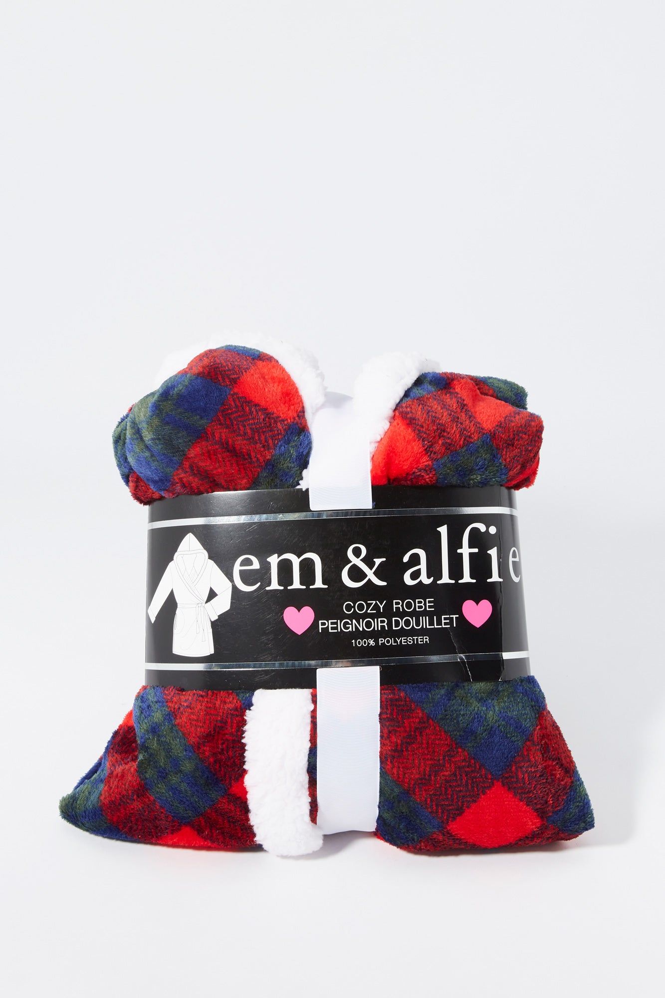 Plaid Print Plush Robe sold by Urban Planet product image thumbnail 3