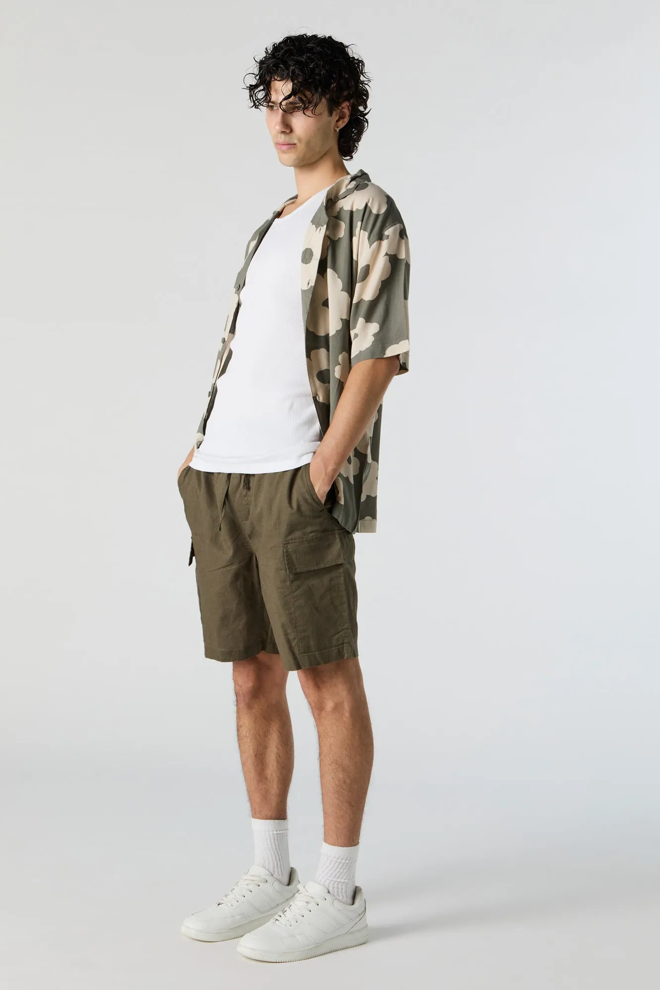 Linen Drawstring Cargo Short sold by Urban Planet product image thumbnail 3