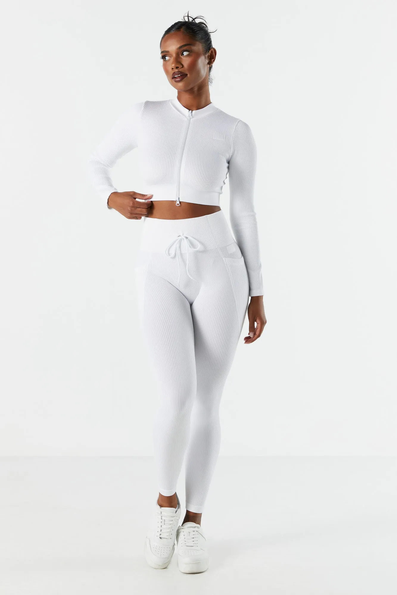 Sommer Ray Seamless Ribbed Zip-Up Active Top sold by Urban Planet product image thumbnail 3