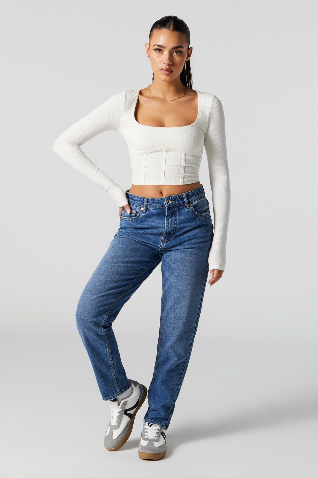 High Rise Dark Wash Mom Jean sold by Urban Planet