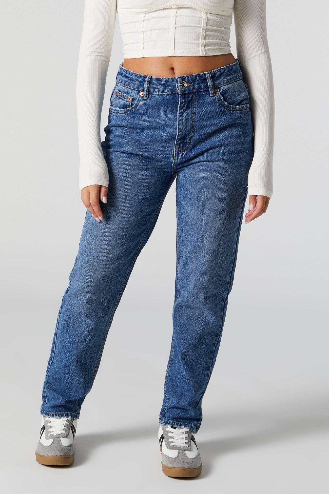High Rise Dark Wash Mom Jean sold by Urban Planet product image thumbnail 2