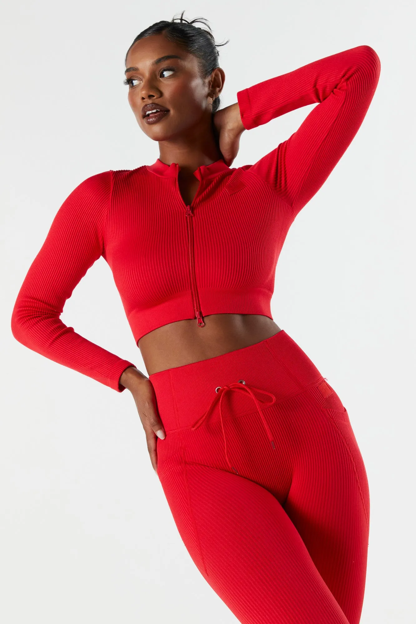 Sommer Ray Seamless Ribbed Zip-Up Active Top sold by Urban Planet product image thumbnail 5