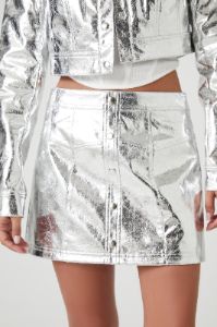 Metallic Faux Leather Mini Skirt sold by Urban Planet