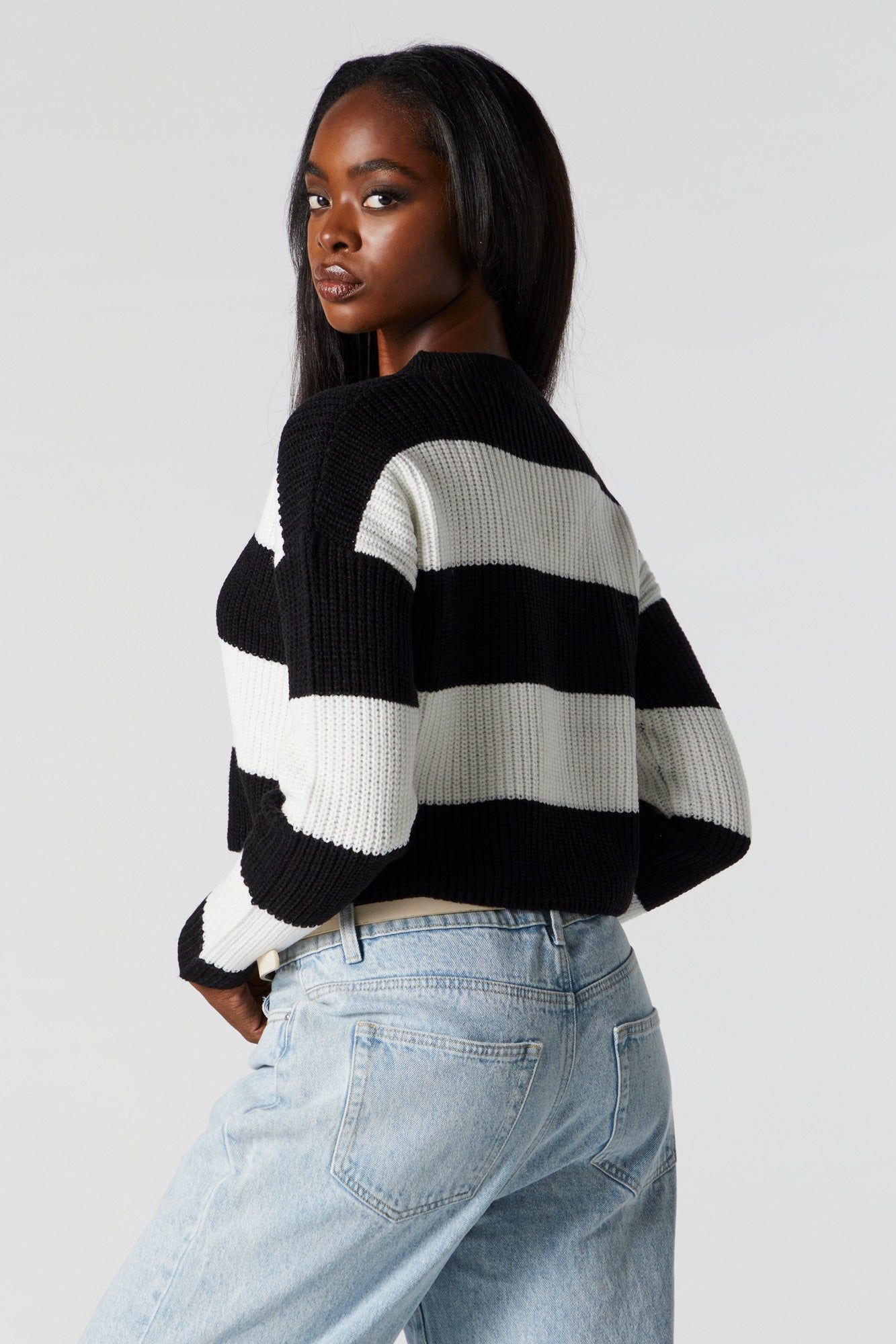 Striped Ribbed Knit Sweater sold by Urban Planet product image thumbnail 6