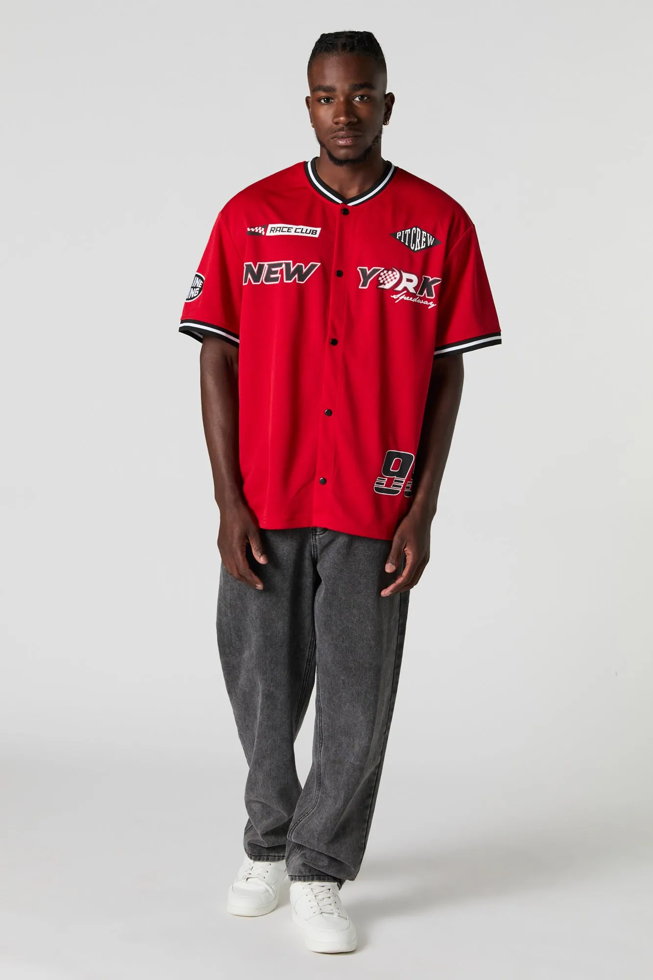 Jersey de baseball en filet à imprimé New York sold by Urban Planet product image thumbnail 3