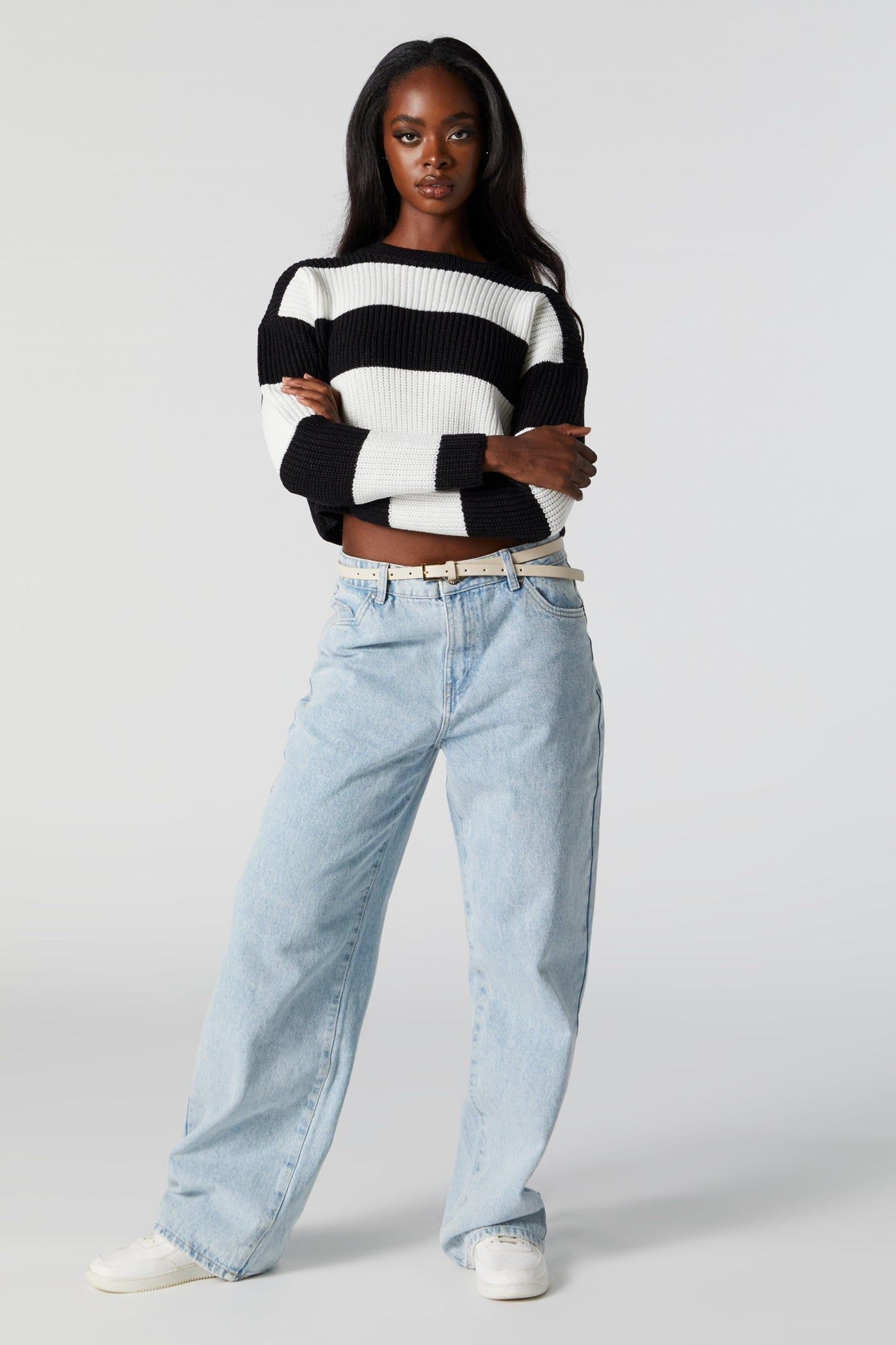 Striped Ribbed Knit Sweater sold by Urban Planet product image thumbnail 7