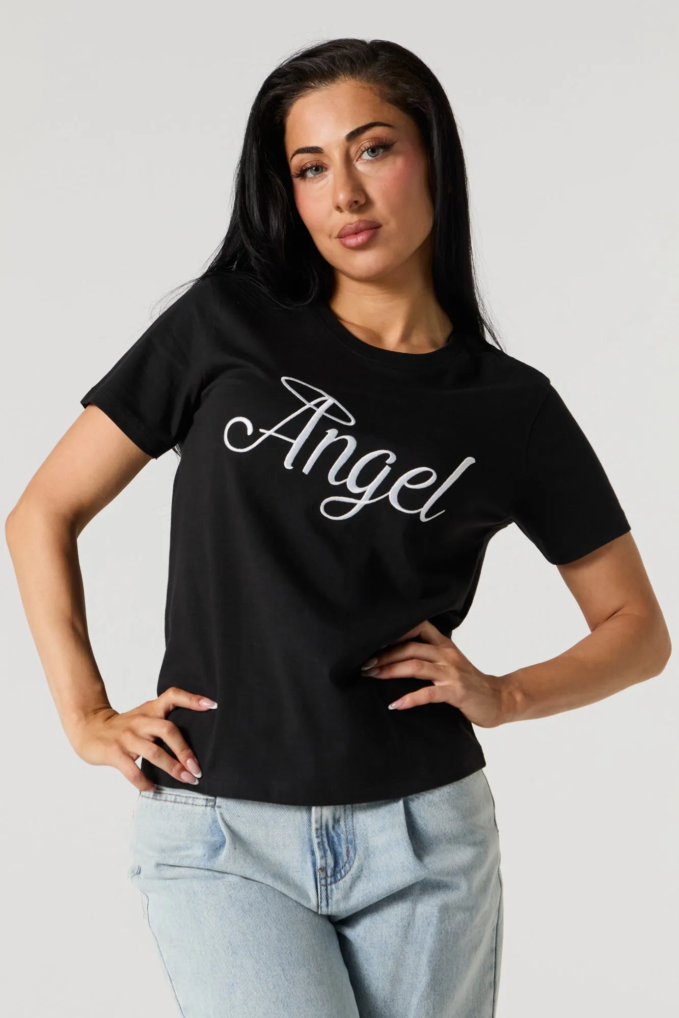 Angel Devil Embroidered T-Shirt sold by Urban Planet