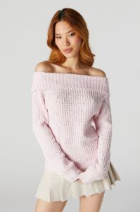 Ribbed Knit Off Shoulder Sweater sold by Urban Planet