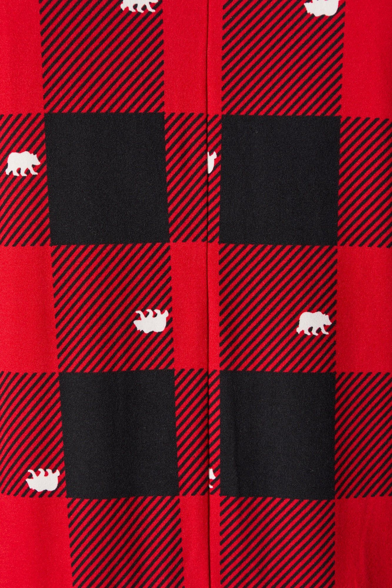 Fammy Jammies Unisex Bear Plaid Print Onesie sold by Urban Planet product image thumbnail 4