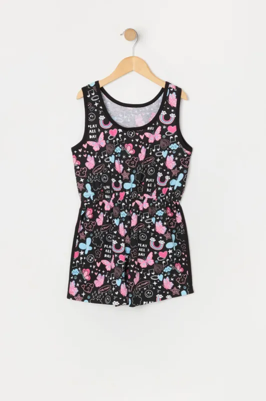 Girls Rainbow Butterfly Print Romper sold by Urban Planet