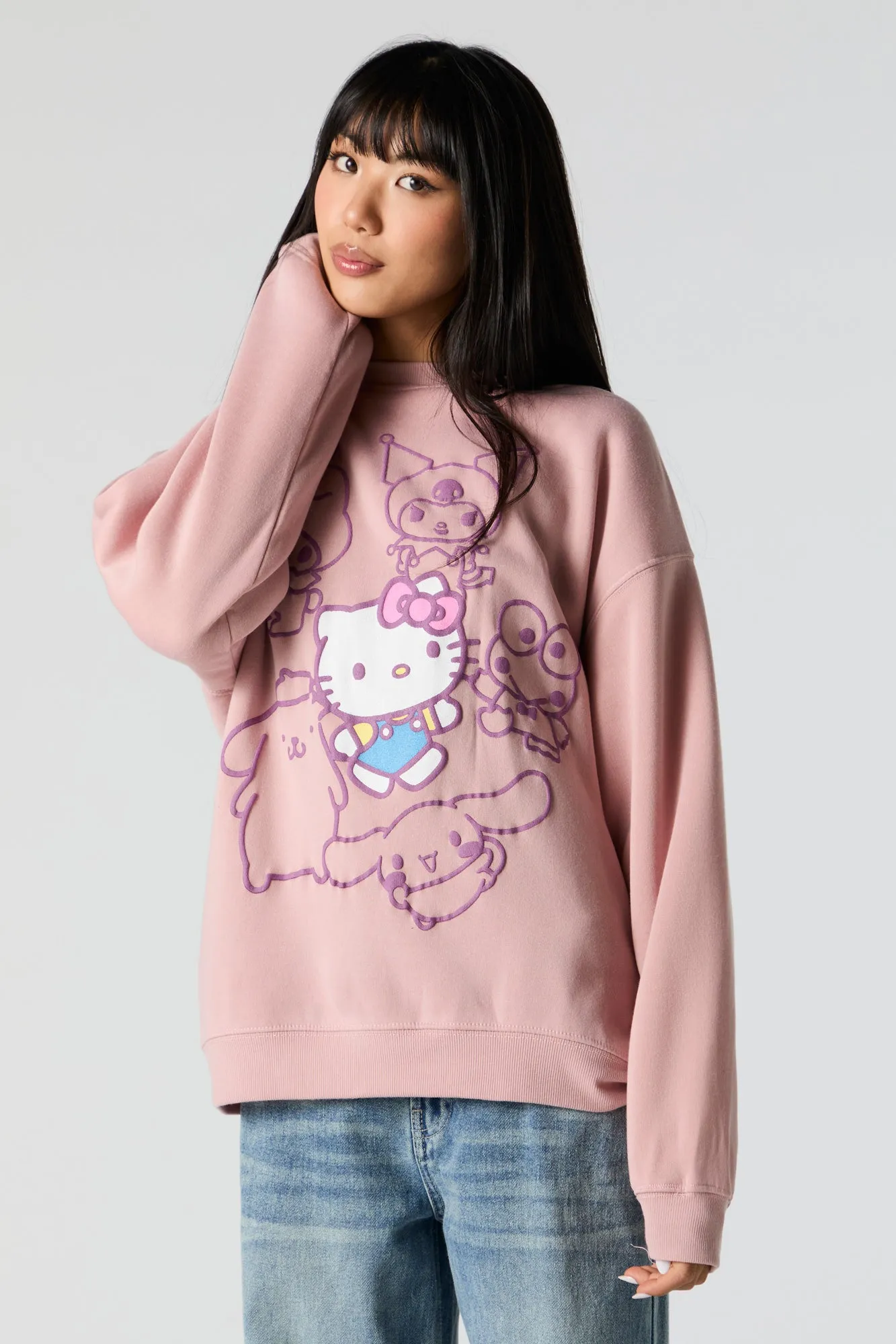 Hello Kitty and Outlined Friends Graphic Sweatshirt sold by Urban Planet