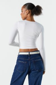 Contour Cropped Long Sleeve Top sold by Urban Planet