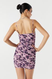 Floral Print Mesh Ruched Mini Dress sold by Urban Planet