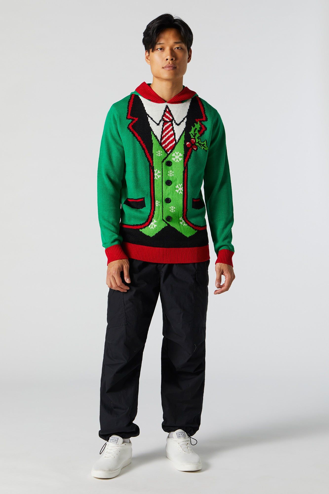 Elf Ugly Hooded Xmas Sweater sold by Urban Planet product image thumbnail 3