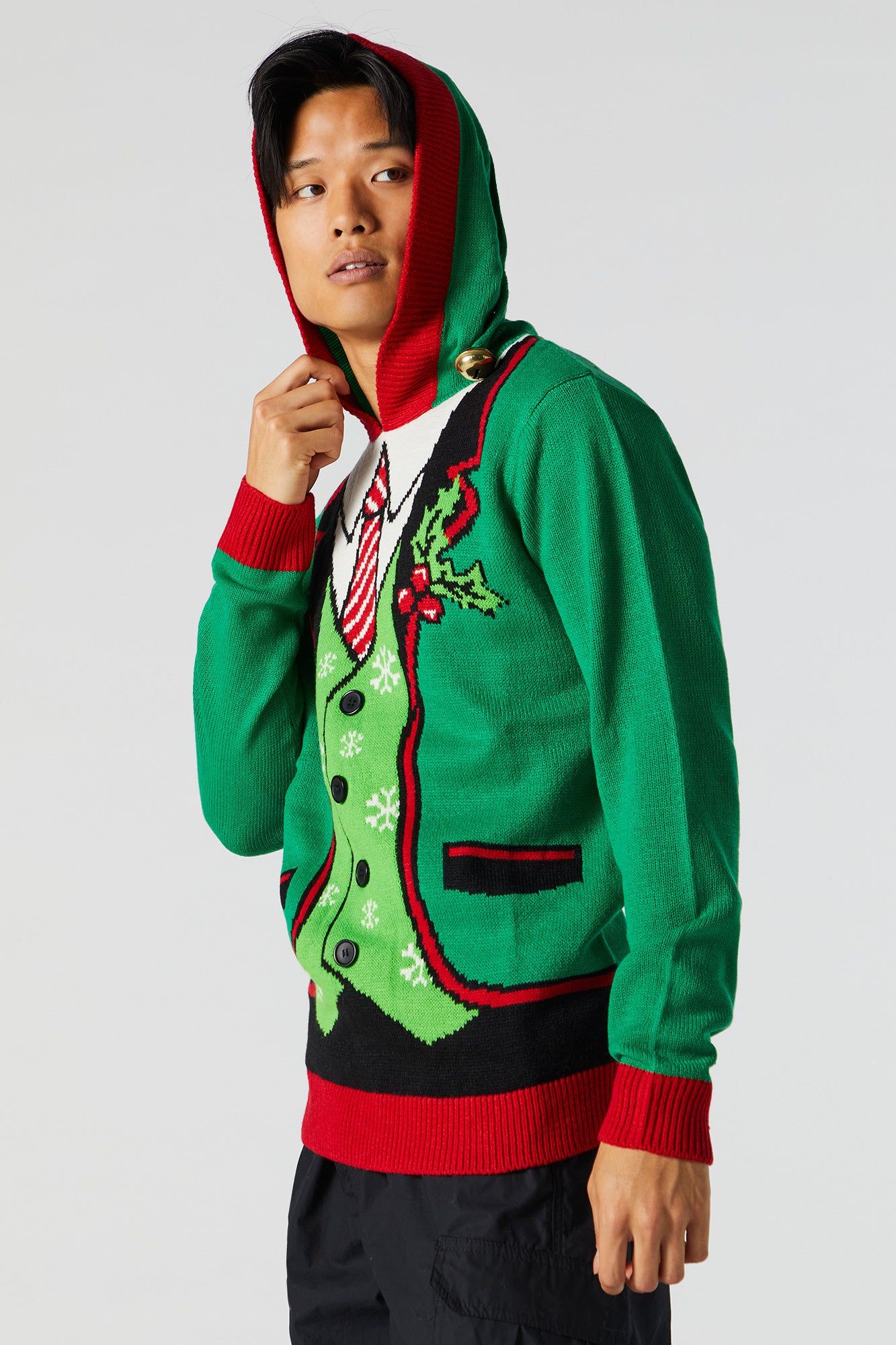 Elf Ugly Hooded Xmas Sweater sold by Urban Planet