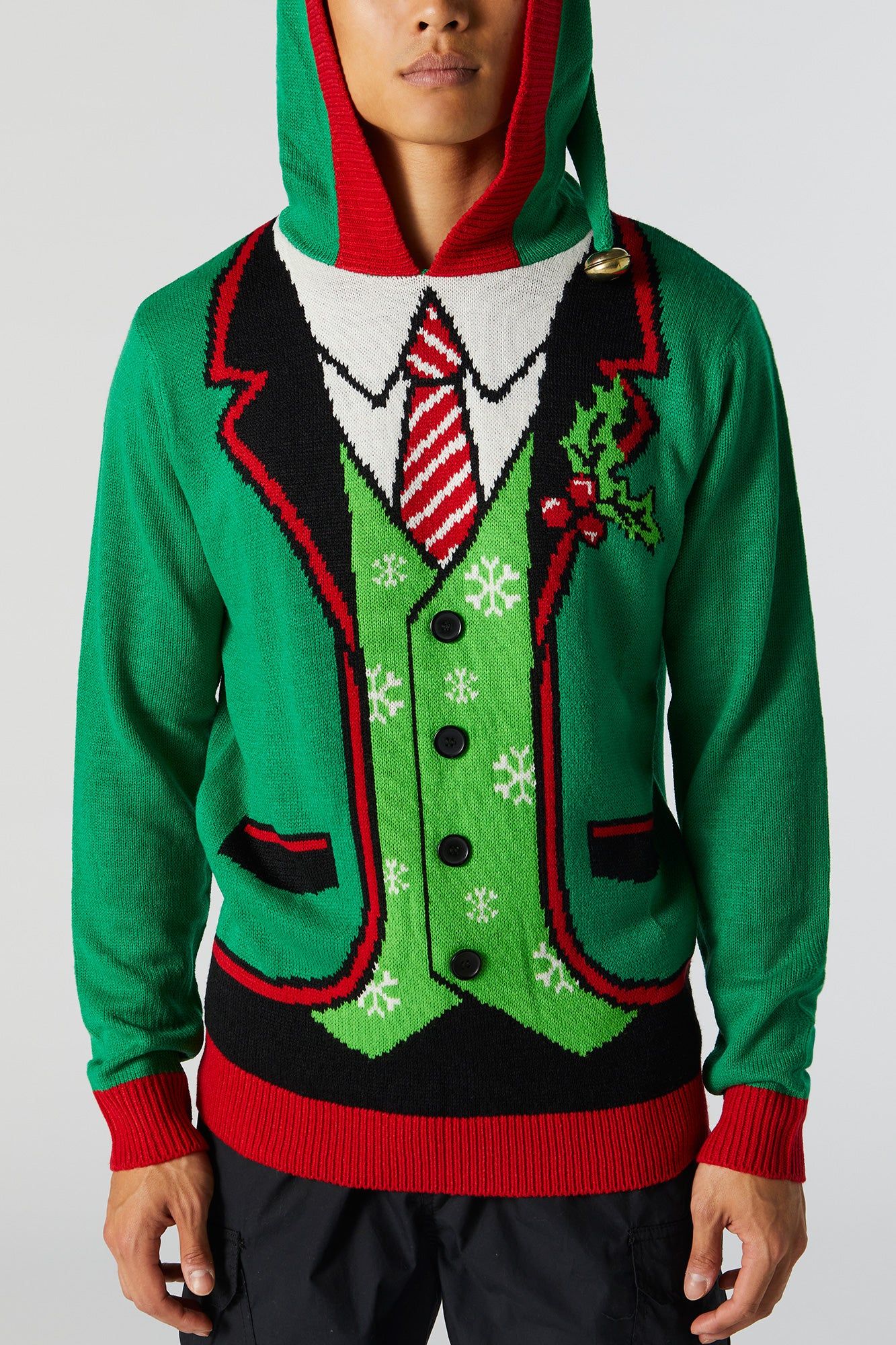 Elf Ugly Hooded Xmas Sweater sold by Urban Planet product image thumbnail 4