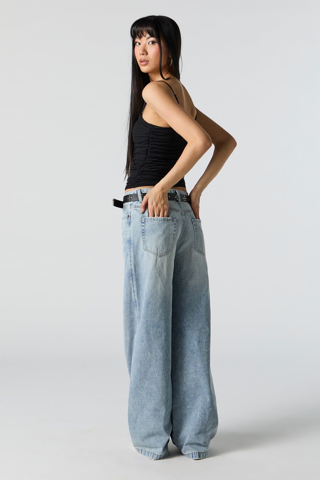 High Rise Light Vintage Wash Ultra Wide Leg Jean sold by Urban Planet product image thumbnail 3