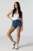 Short en denim bleu d'aspect usé sold by Urban Planet