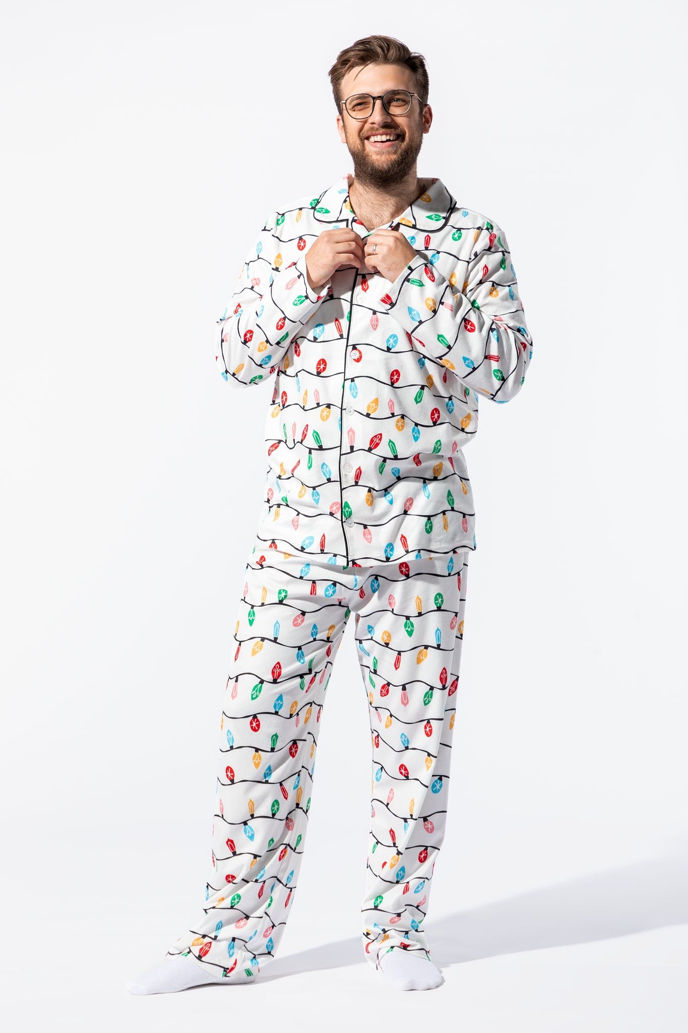 Fammy Jammies Xmas Lights Flannel 2 Piece Pajama Set sold by Urban Planet product image thumbnail 2