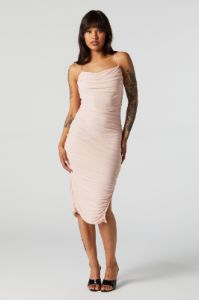 Robe midi ruchée en filet sold by Urban Planet