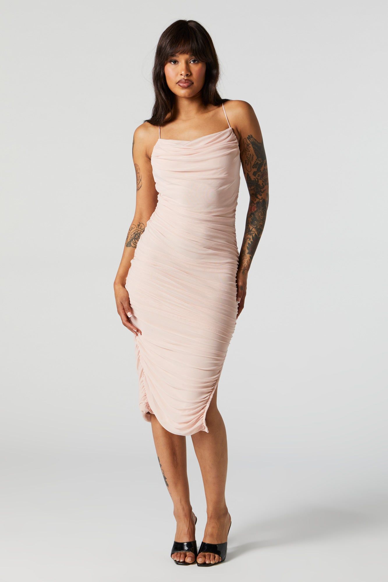 Robe midi ruchée en filet sold by Urban Planet product image thumbnail 2