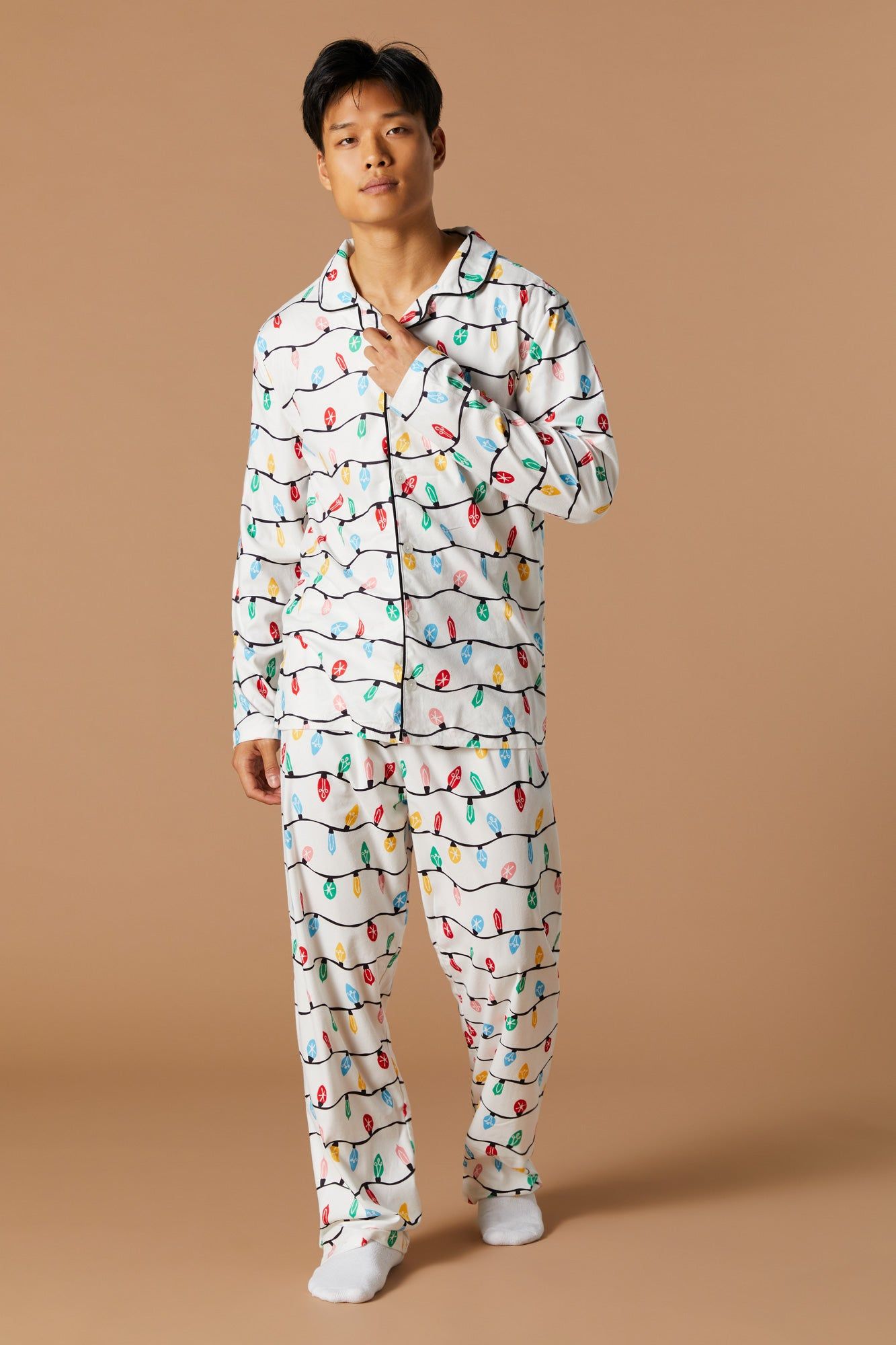 Fammy Jammies Xmas Lights Flannel 2 Piece Pajama Set sold by Urban Planet product image thumbnail 3
