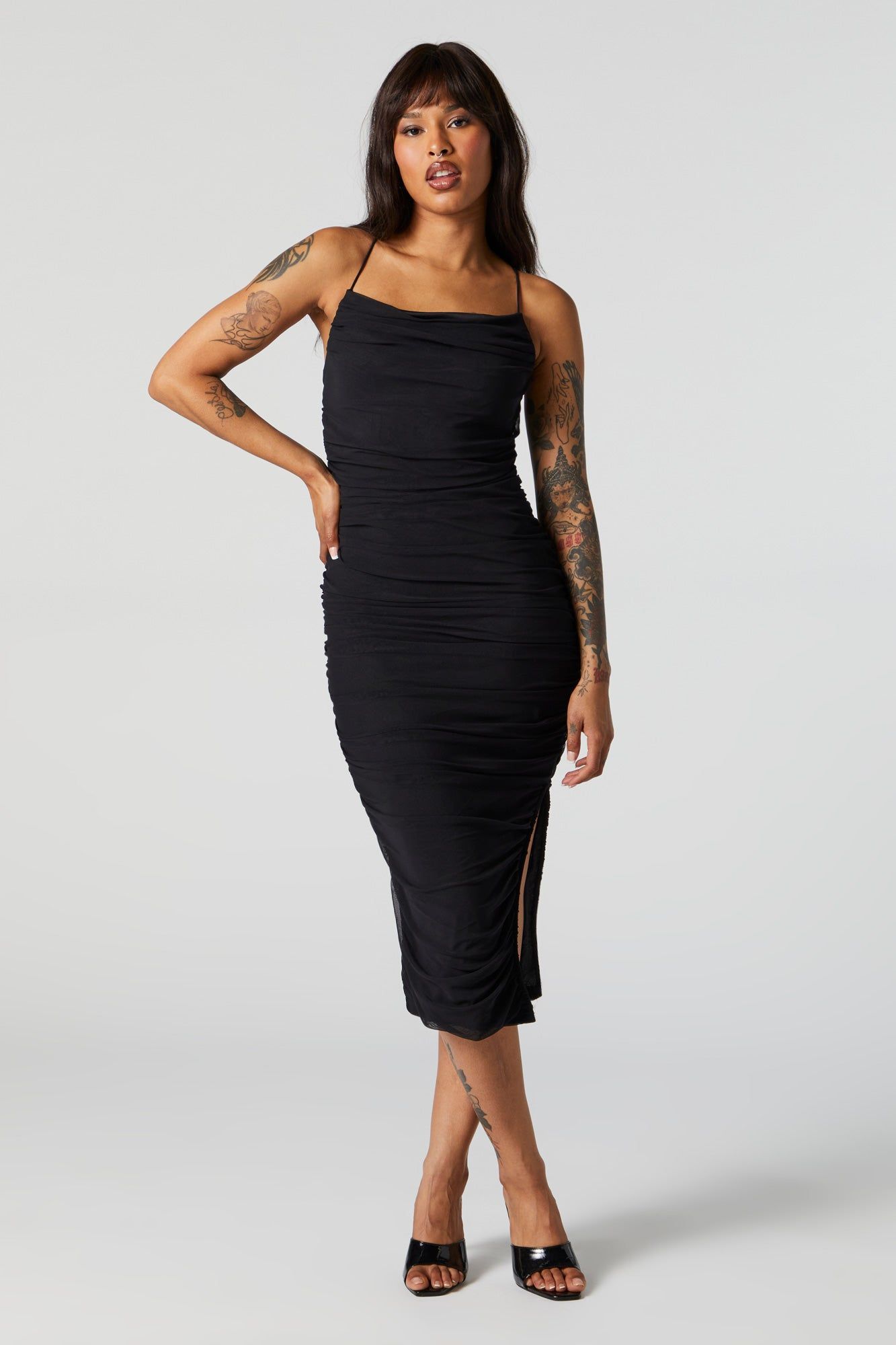 Robe midi ruchée en filet sold by Urban Planet product image thumbnail 5