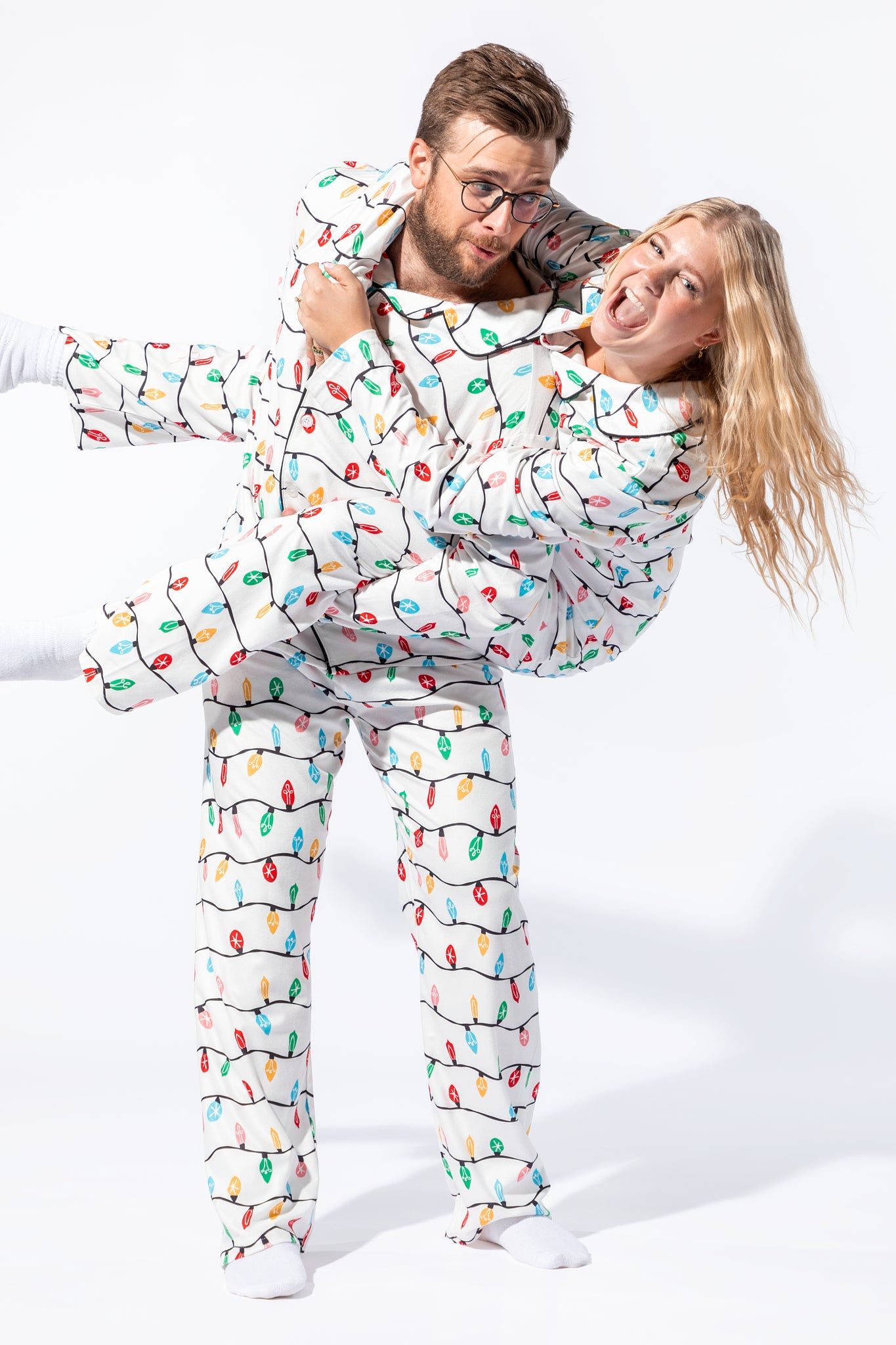 Fammy Jammies Xmas Lights Flannel 2 Piece Pajama Set sold by Urban Planet