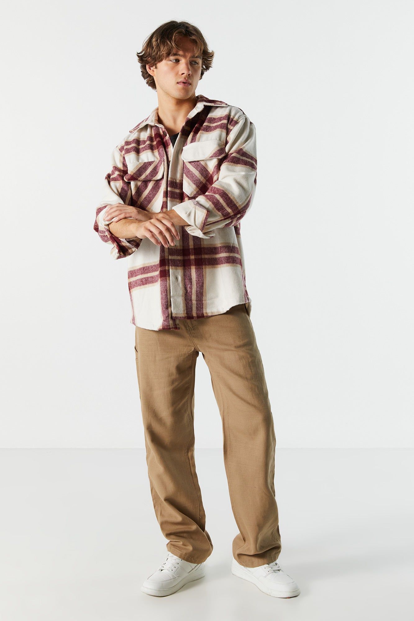 Double Pocket Plaid Shacket sold by Urban Planet product image thumbnail 4